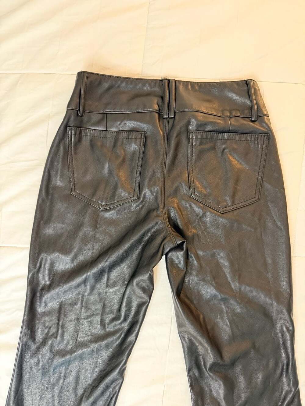 Garage Black Faux Leather High Rise Flare Pants | Size XS - Picture 9 of 11